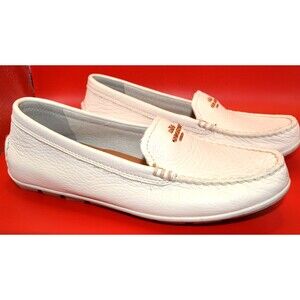 Coach Mary Lock Up Loafers Women’s Size 6.5 White Leather Slip-On Driving Shoes